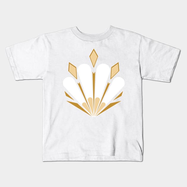 1920 Vintage Pattern 7 Golden & Pearl Kids T-Shirt by cesartorresart